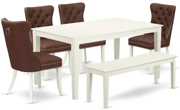 6 Piece Dining Room Furniture Set Contains a Rectangle Kitchen Dining Table