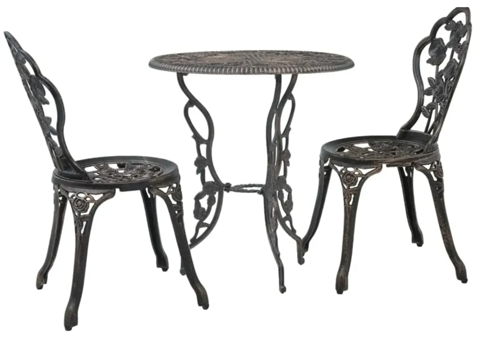 vidaXL 3 Piece Bistro Set Cast Aluminium