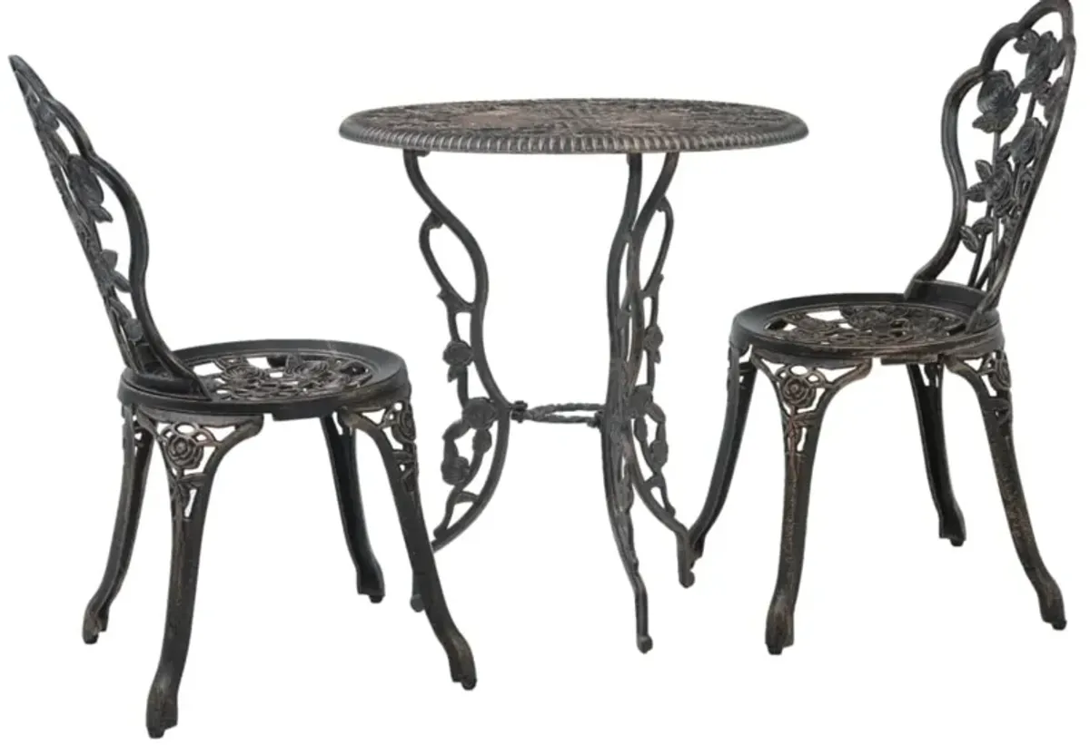 vidaXL 3 Piece Bistro Set Cast Aluminium