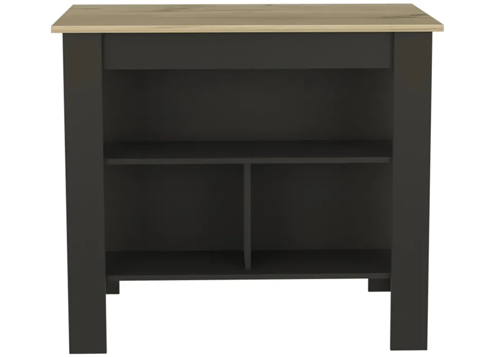 Kitchen Island Dozza, Kitchen, Black / Light Oak