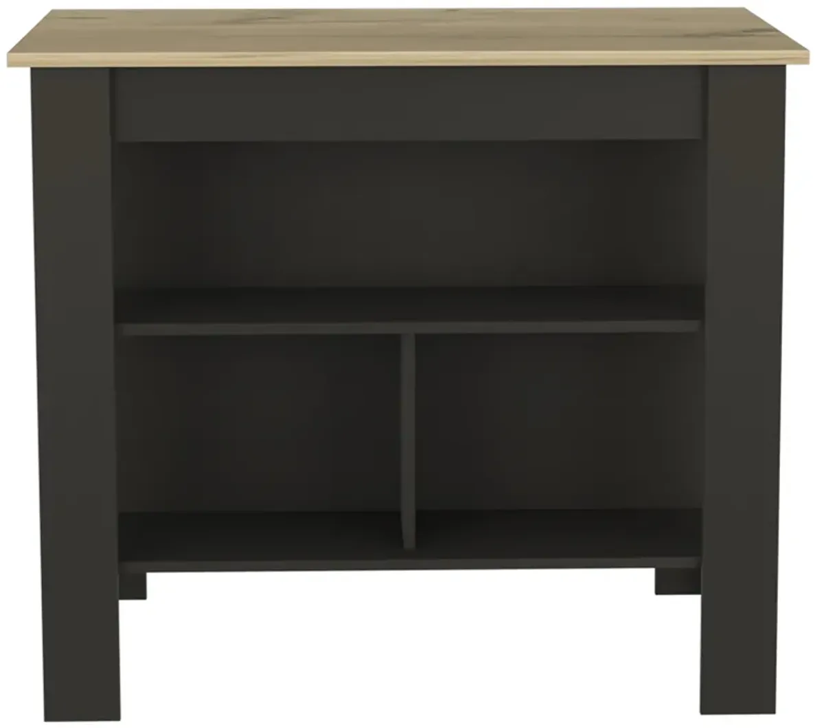 Kitchen Island Dozza, Kitchen, Black / Light Oak