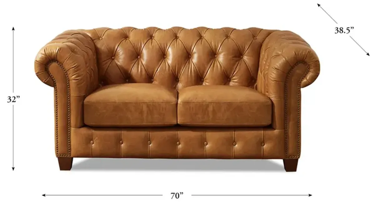 Kingston Top Grain Leather Loveseat