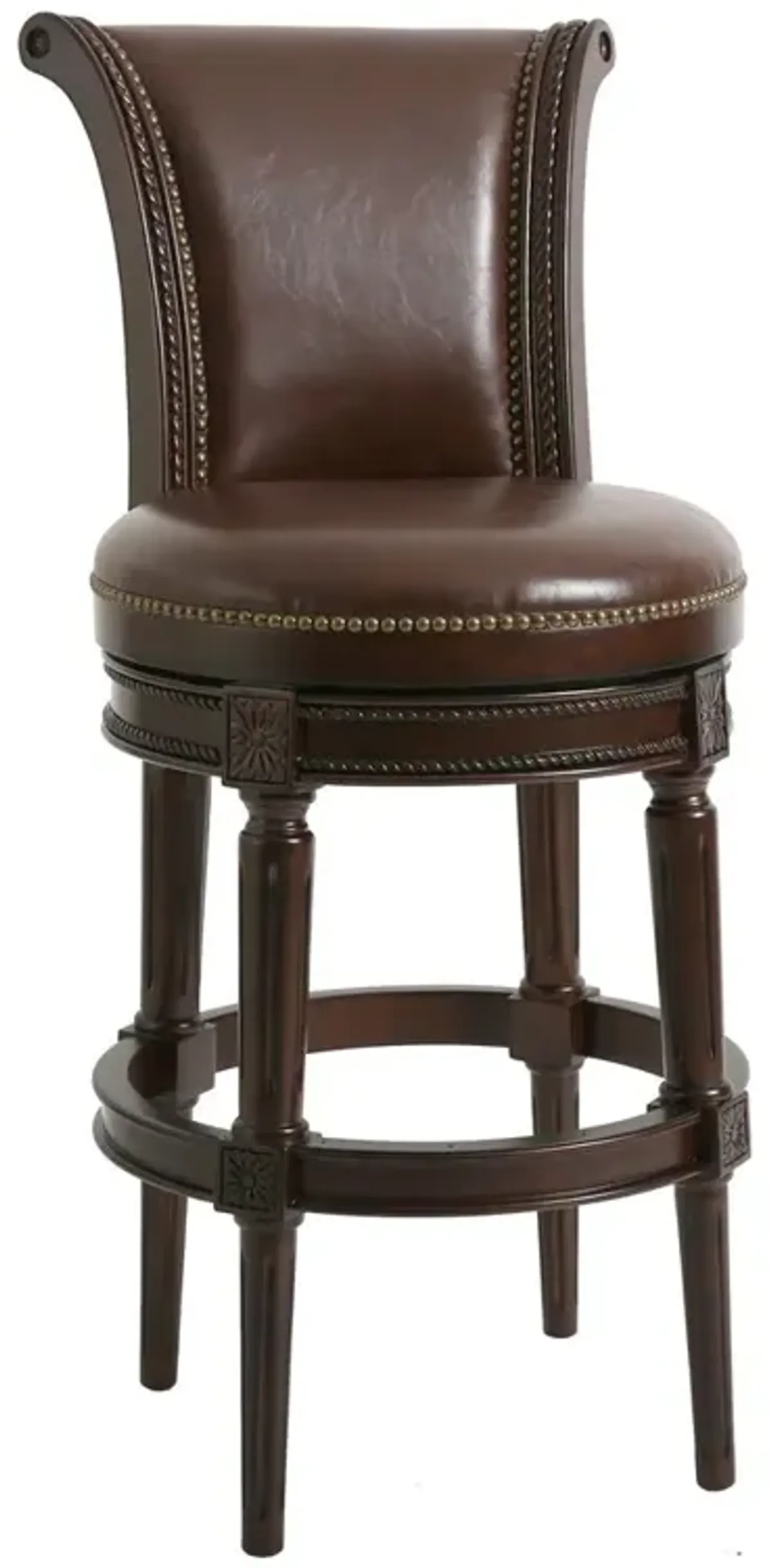 45" Walnut Hardwood Frame Upholstered Bar Stool
