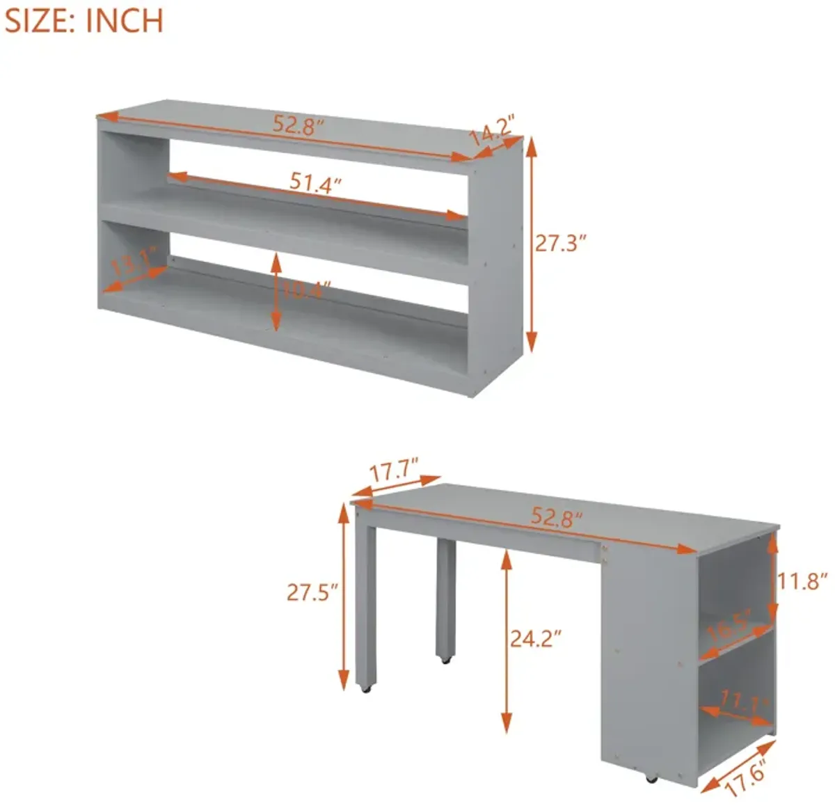 Merax Loft Bed with Writing Desk and 3 Drawers