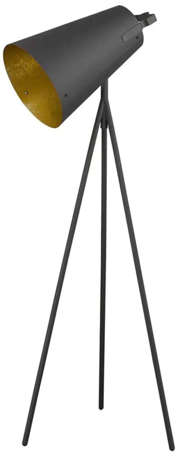 Hivvago 61" Tripod Floor Lamp With Gray Metal Cone Shade