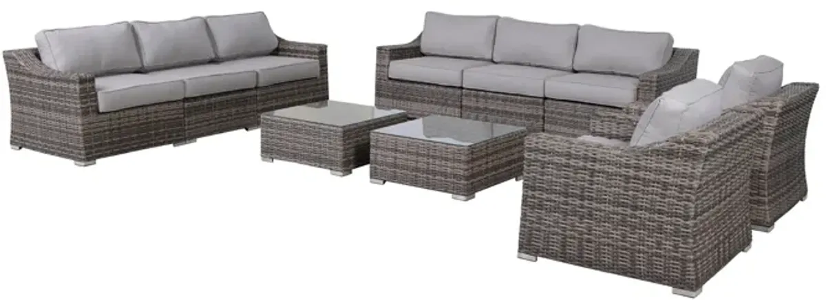 Living Source International  Wicker Fully Assembled 8 - Person Seating Group with Cushions