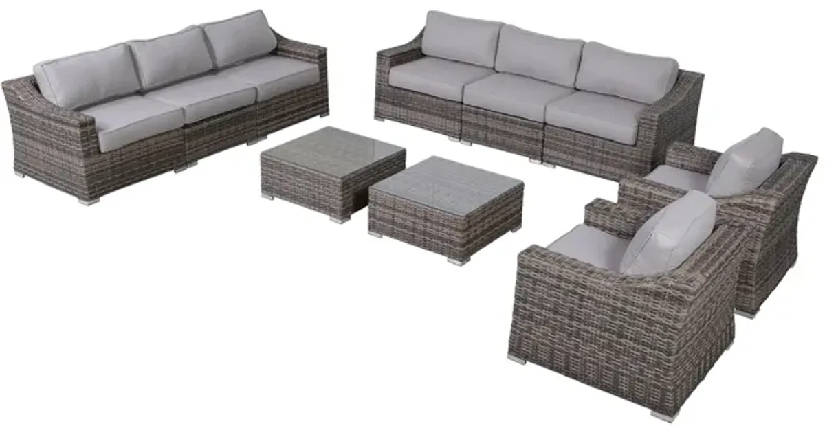 Living Source International  Wicker Fully Assembled 8 - Person Seating Group with Cushions