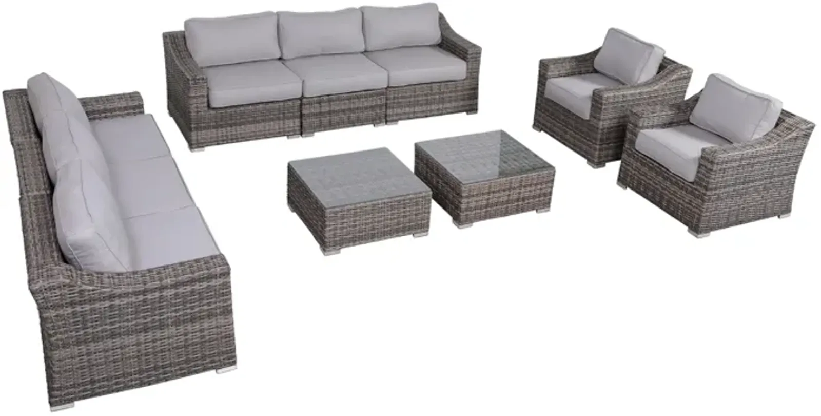 Living Source International  Wicker Fully Assembled 8 - Person Seating Group with Cushions