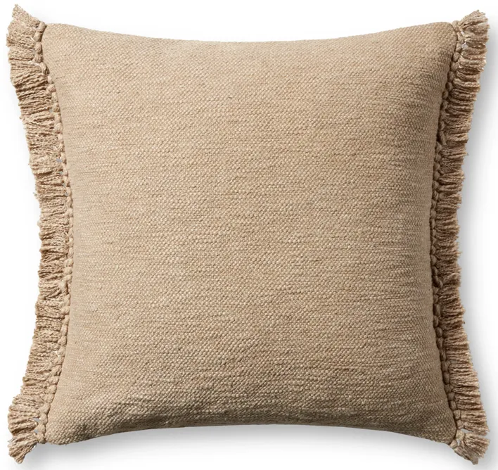 Jett PMH0063 Beige 22''x22'' Polyester Pillow by Magnolia Home by Joanna Gaines x Loloi