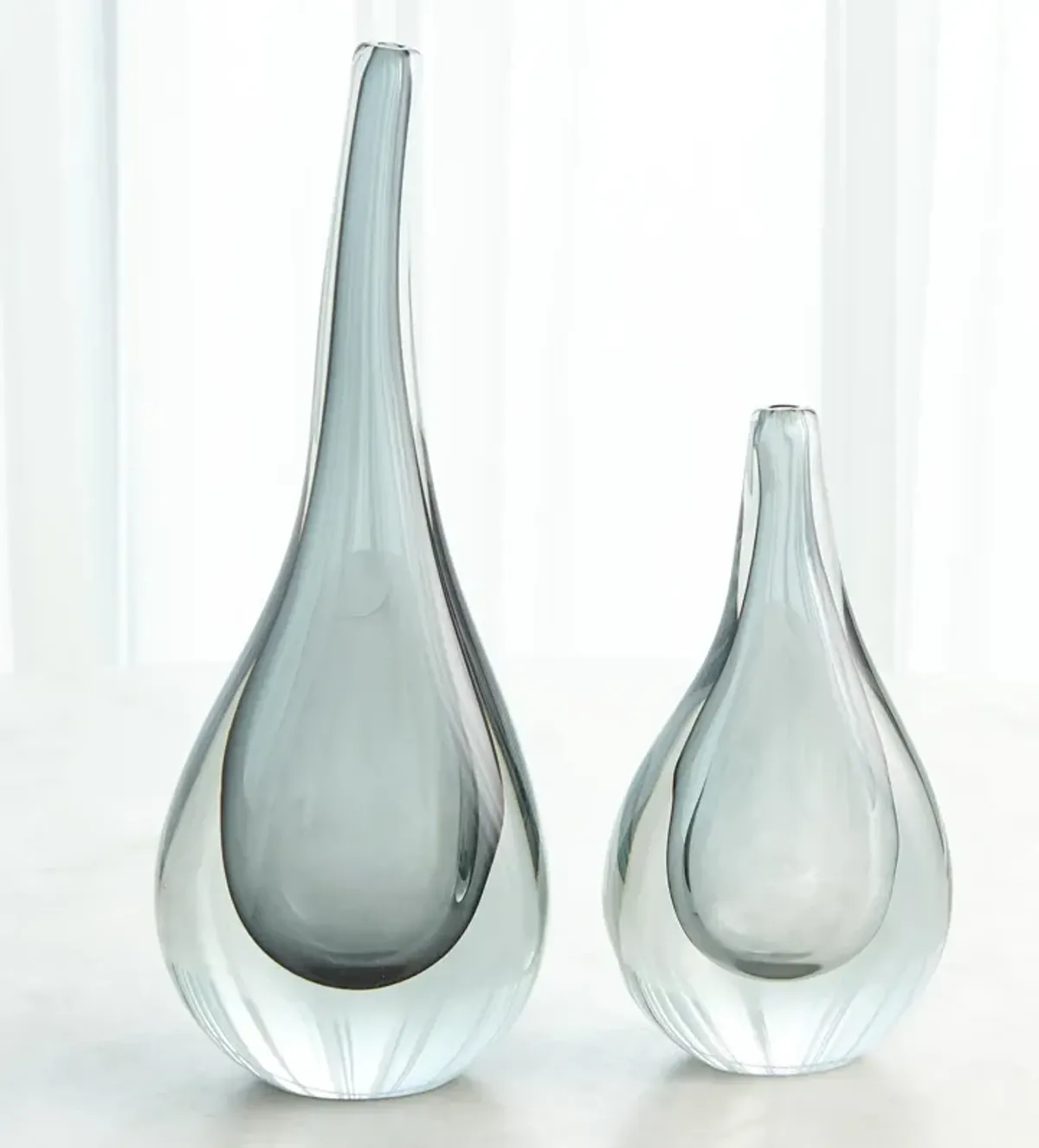 Stretched Neck Vase-Grey Large