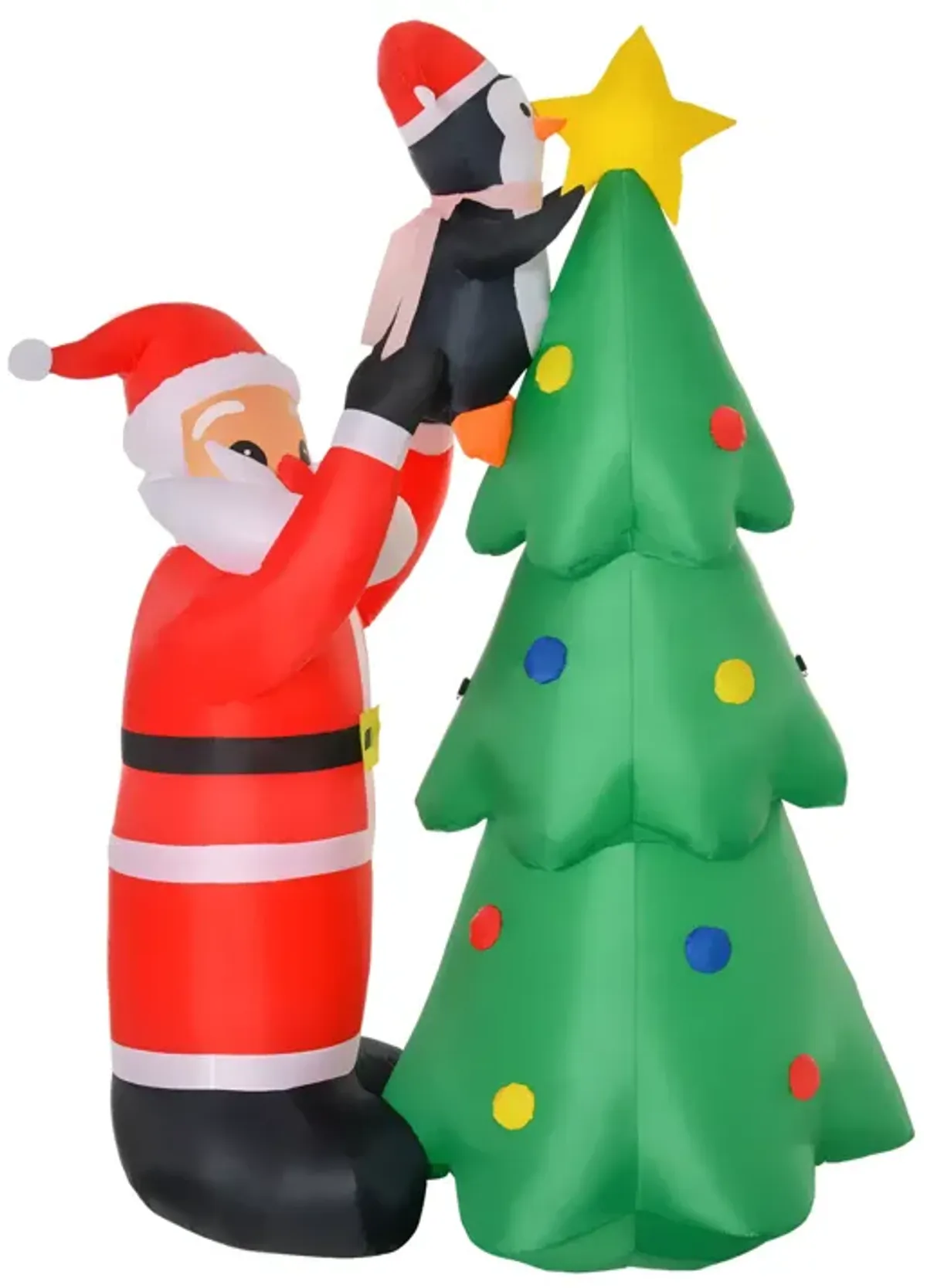 6' Outdoor Inflatable Garden Xmas Santa Claus Decoration w/ Tree & LED Lights