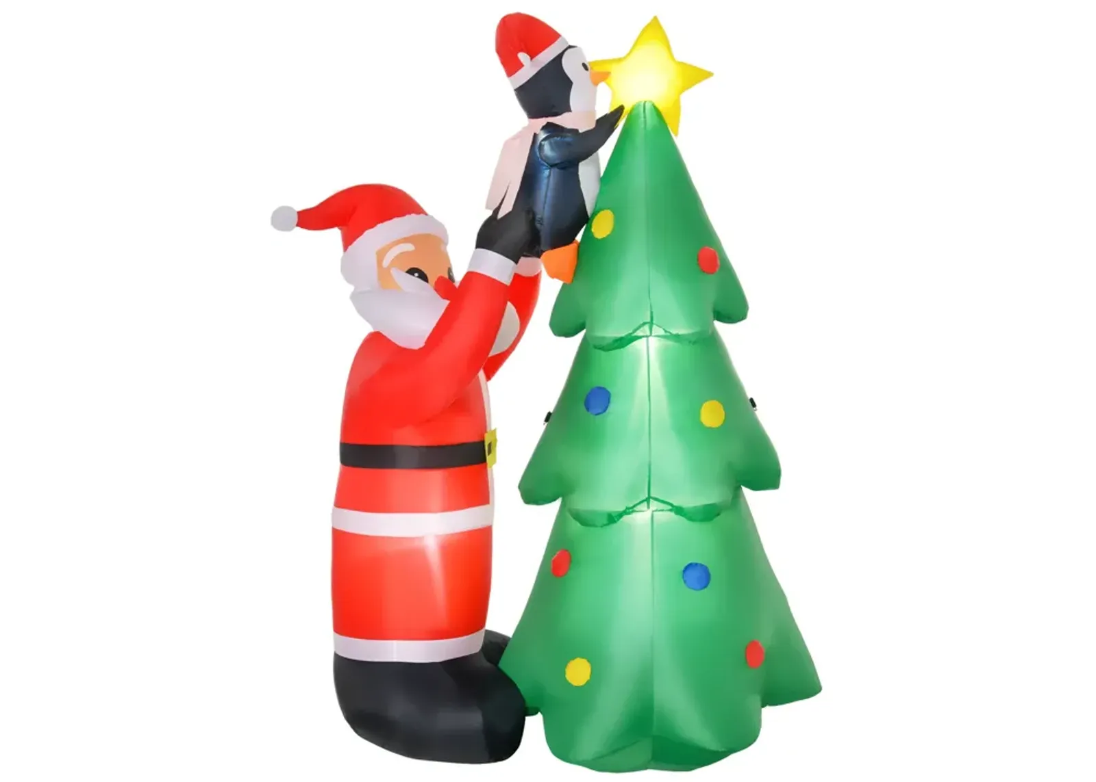 6' Outdoor Inflatable Garden Xmas Santa Claus Decoration w/ Tree & LED Lights