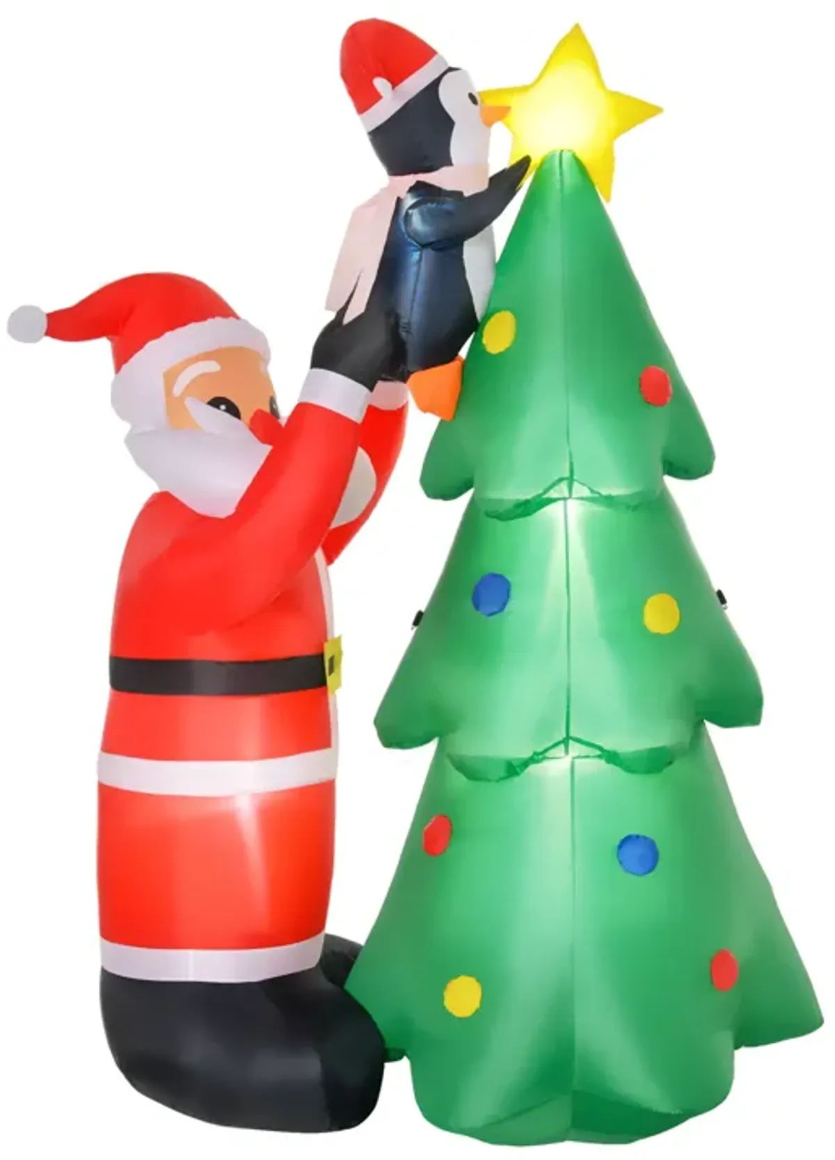 6' Outdoor Inflatable Garden Xmas Santa Claus Decoration w/ Tree & LED Lights