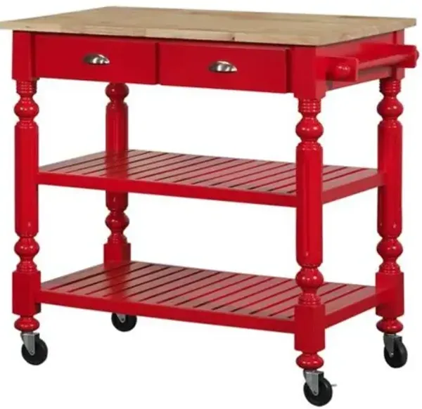 I Home Furnishings Payson Red Kitchen Island