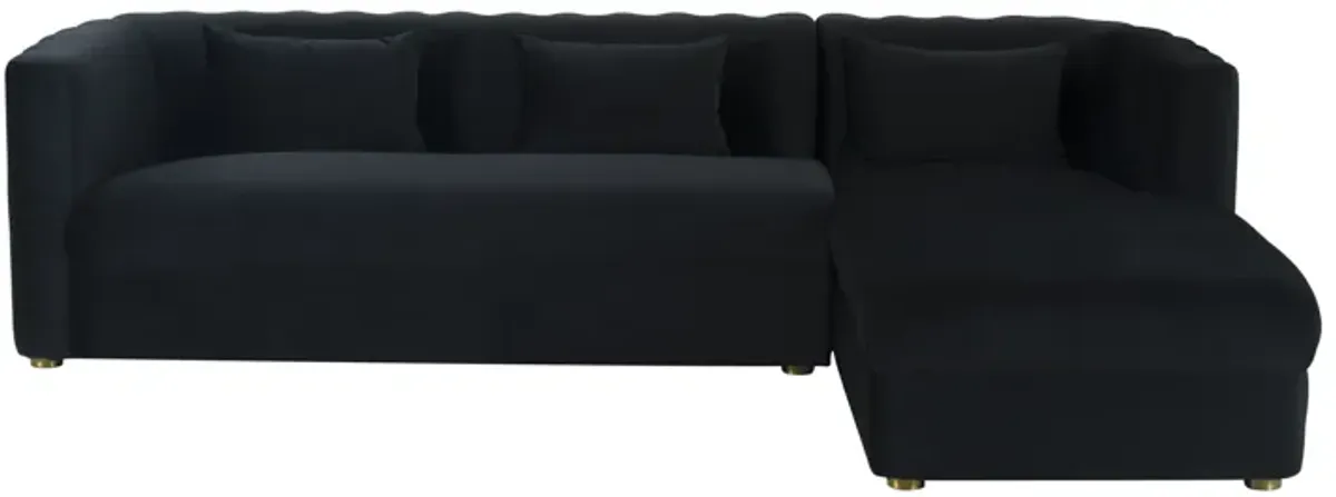 Callie Navy Velvet Sectional - RAF