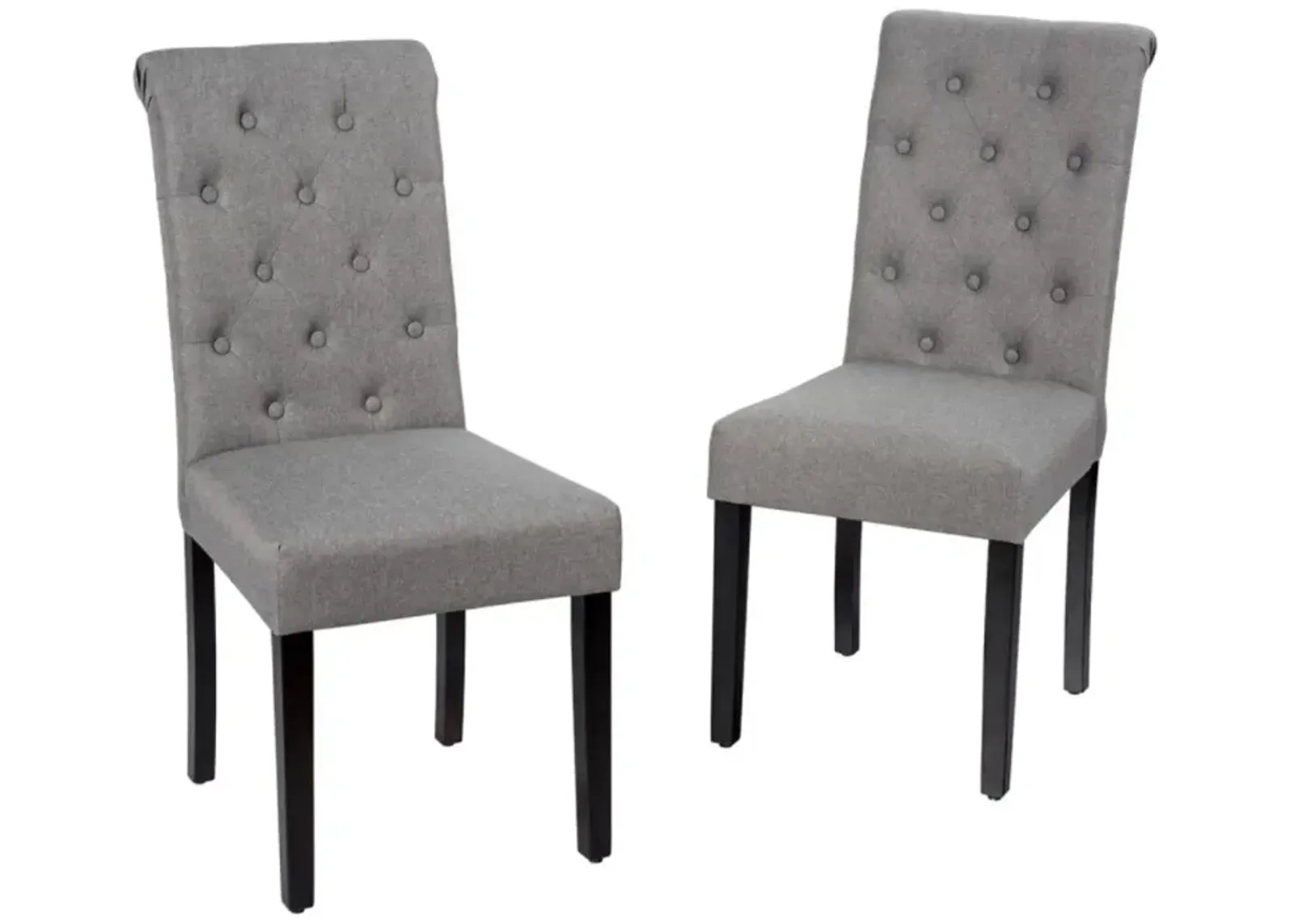 Hivvago 2 Pieces Tufted Dining Chair Set with Adjustable Anti-Slip Foot Pads