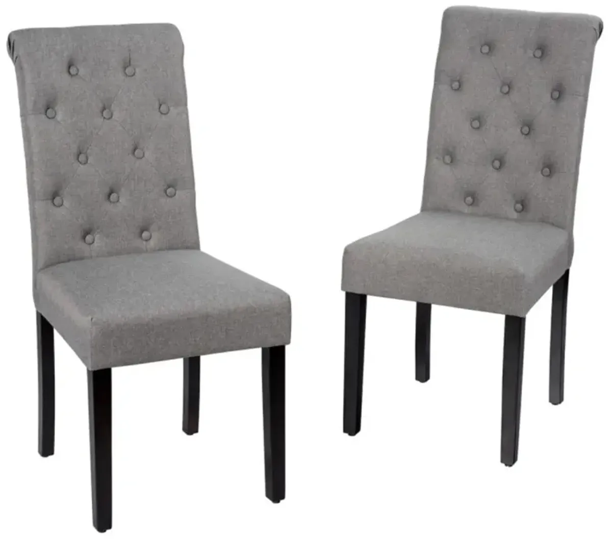 Hivvago 2 Pieces Tufted Dining Chair Set with Adjustable Anti-Slip Foot Pads