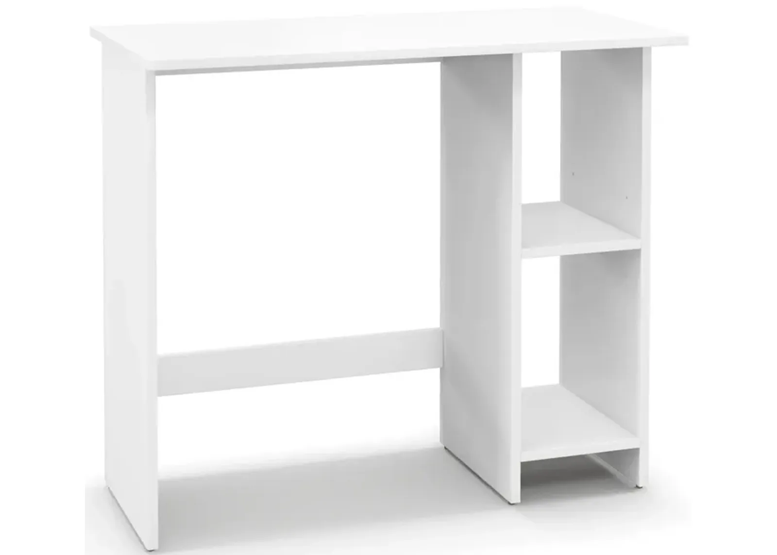 Small Computer Desk with Storage and Adjustable Shelf-White