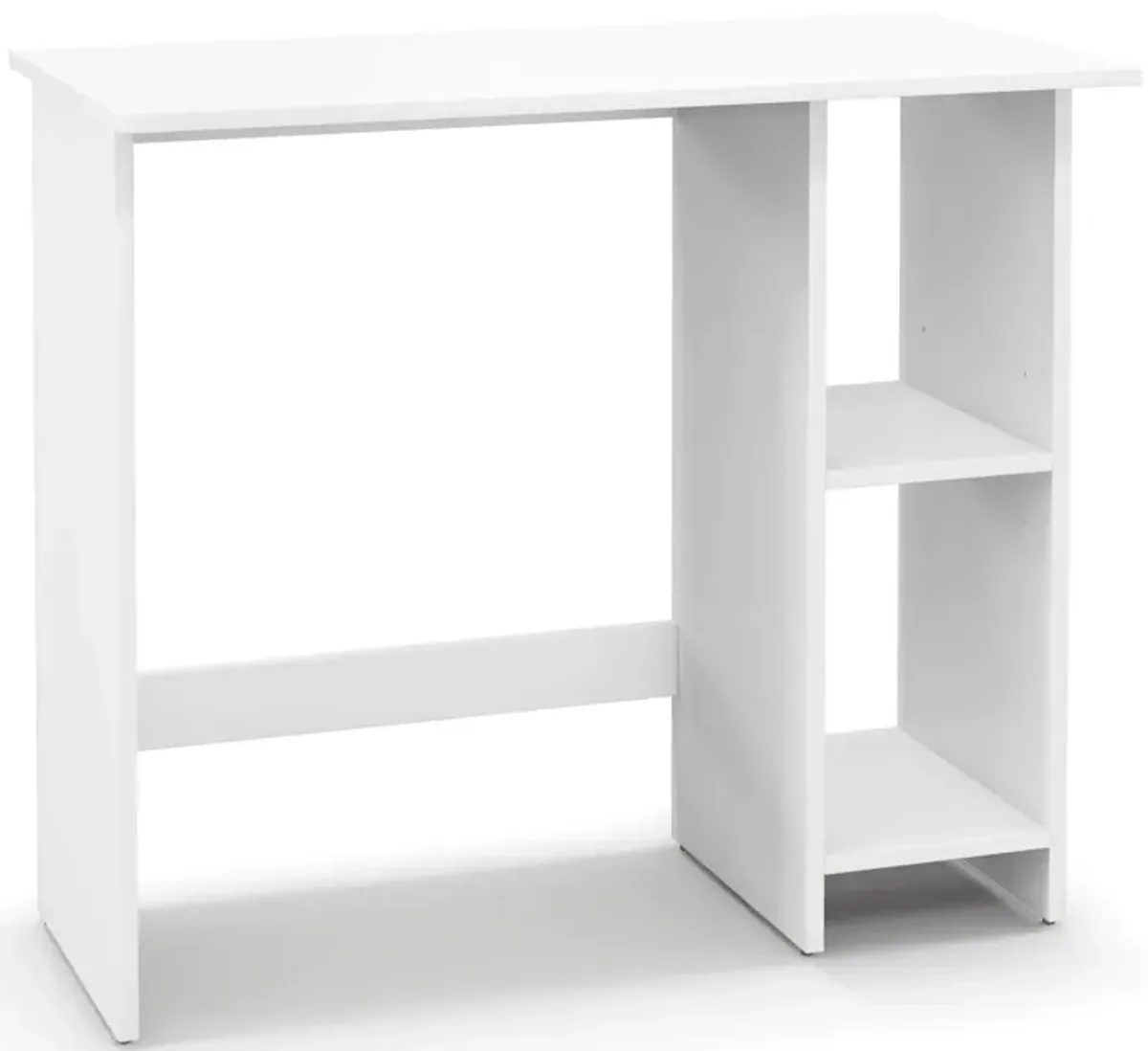 Small Computer Desk with Storage and Adjustable Shelf-White