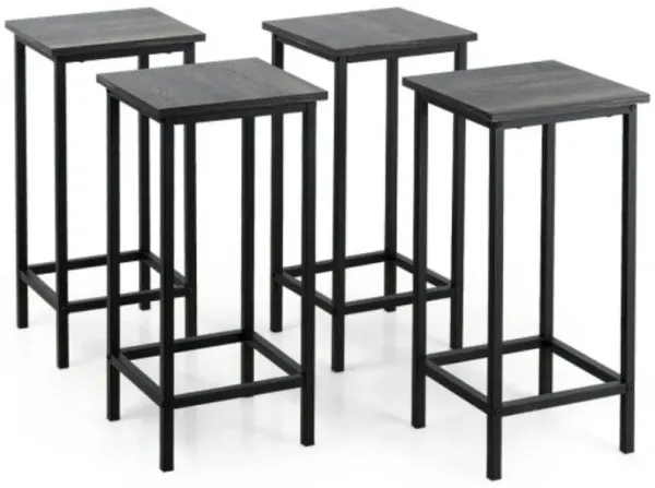 Hivvago Set of 4 Bar Stools 24 Inch Counter Height Backless with Metal Frame