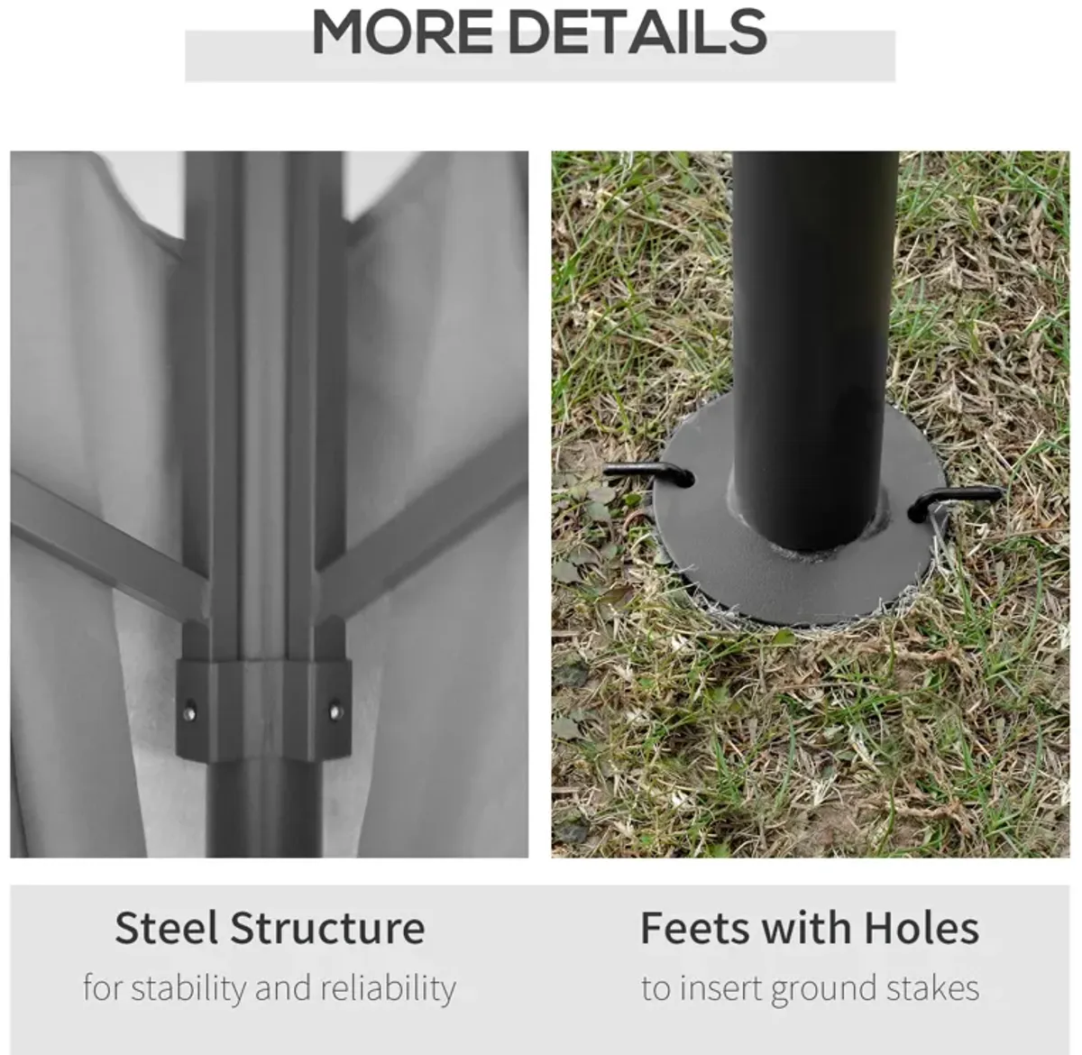 Grey Backyard Shelter: 13'x10' Patio Gazebo with Double Vented Roof