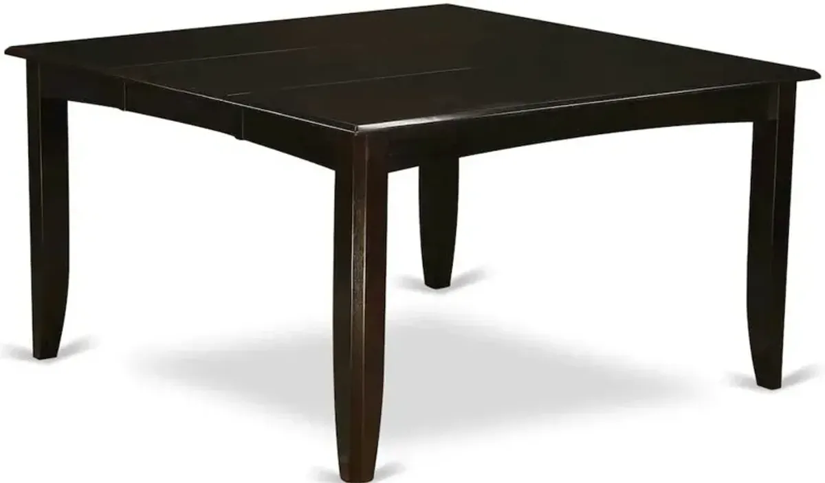East West Furniture Parfait  Gathering  Dining  Square  54  Table  with  18  Butterfly  Leaf  finished  in  Cappuccino