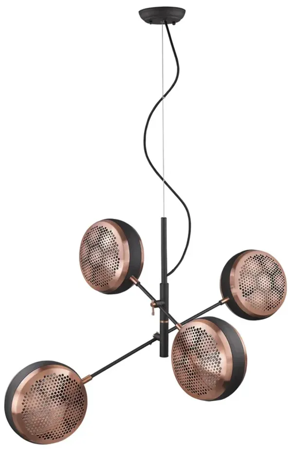 Hivvago Tholos 4-Light Matte Black Pendant