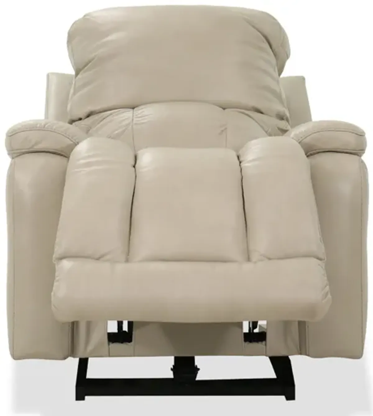 Greyson Platinum Leather Power Recliner with Headrest & Lumbar