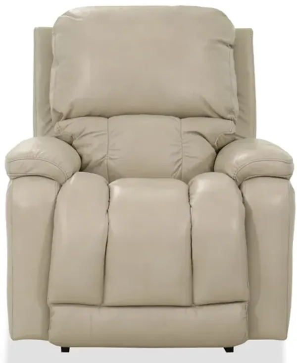 Greyson Platinum Leather Power Recliner with Headrest & Lumbar