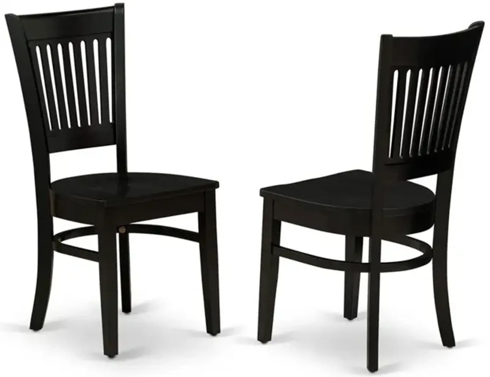 Vancouver Dining Room Chairs - Slat Back Wood Seat Chairs, Set of 2, Oak