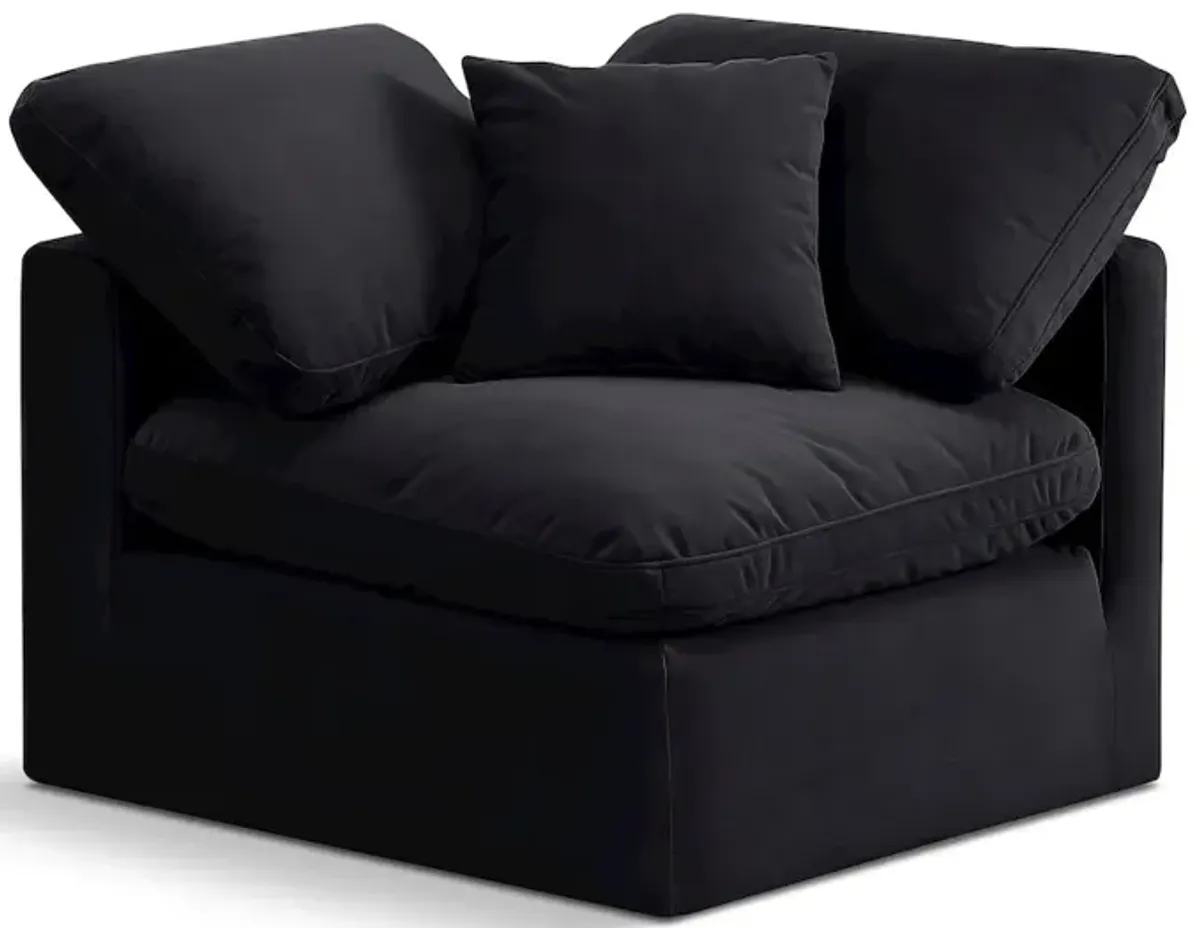Meridian Furniture Indulge Black Velvet Corner Chair