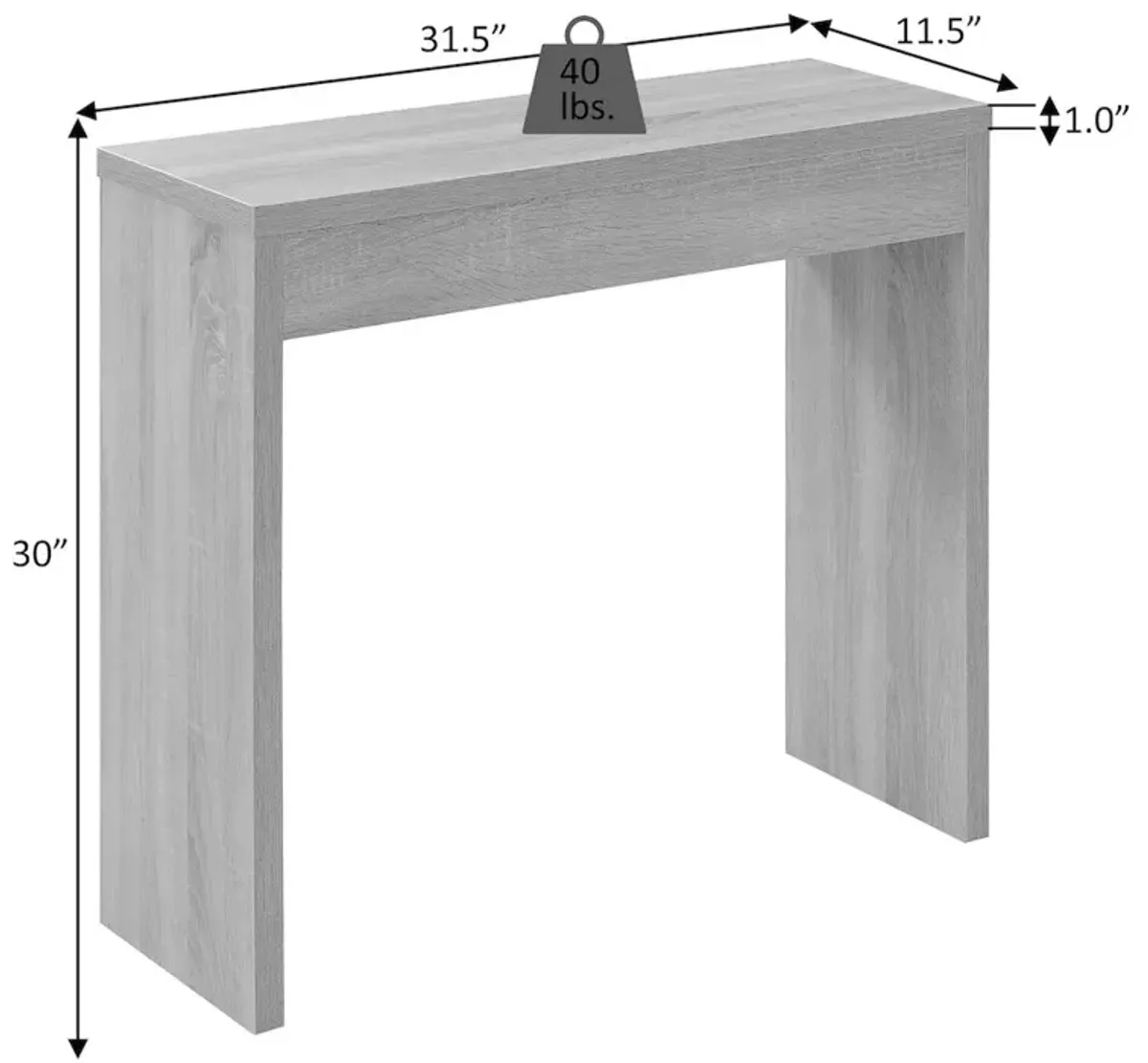 Convenience Concepts Northfield Entryway Hall Table