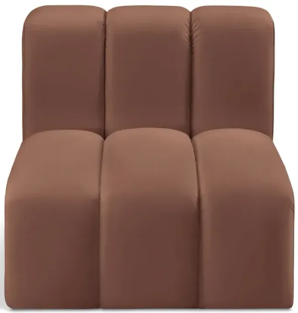 Meridian Furniture Arc Cognac Vegan Leather Straight Chair