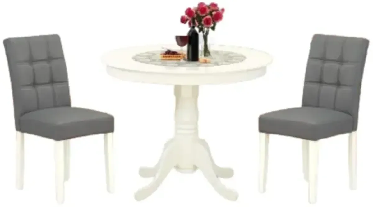 5 Piece Dining Room Furniture Set Contains a Round Dining Table