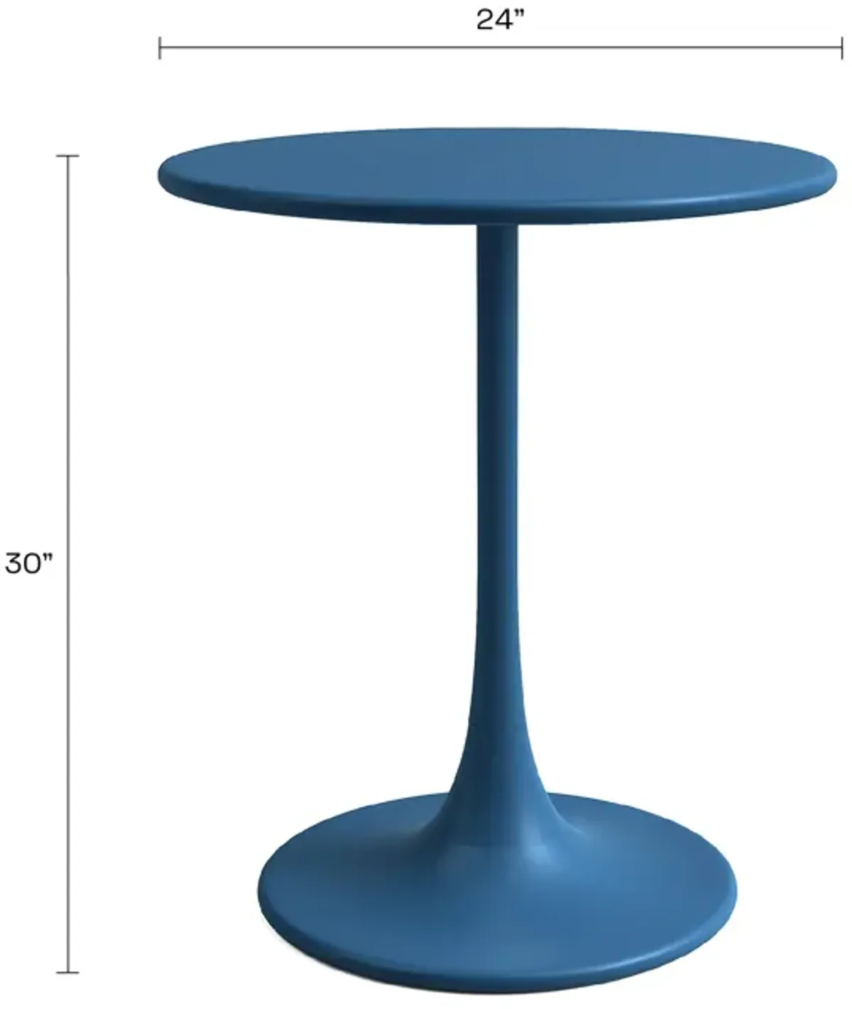 KURV® OUTDOOR & INDOOR ROUND 24" STEEL BISTRO TABLE