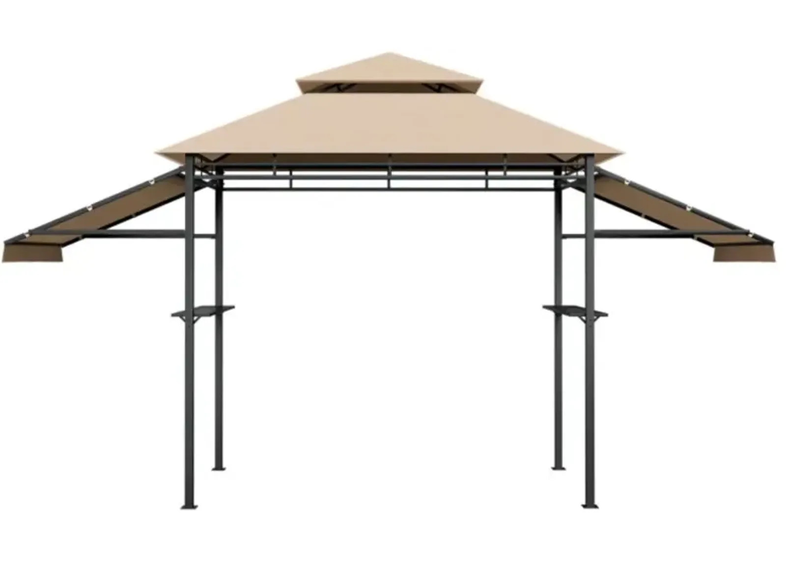 Hivvago 13.5 x 4 Feet Patio BBQ Grill Gazebo Canopy with Dual Side Awnings