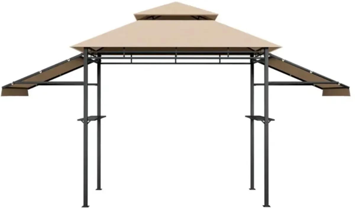 Hivvago 13.5 x 4 Feet Patio BBQ Grill Gazebo Canopy with Dual Side Awnings