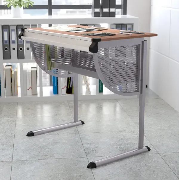 Flash Furniture Berkley Adjustable Drawing and Drafting Table with Pewter Frame