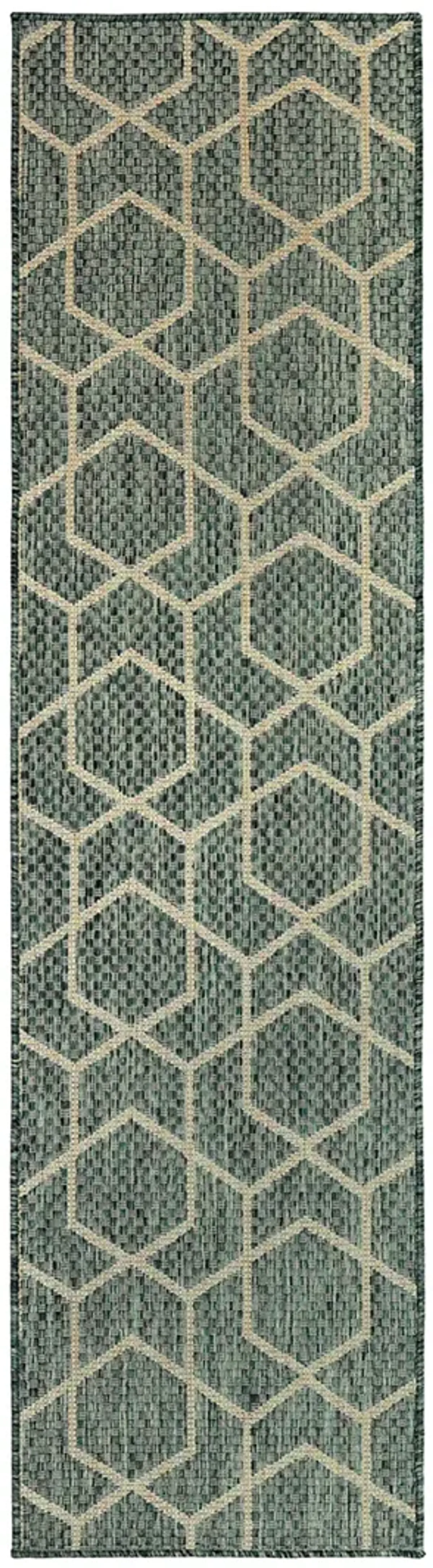 Horizon Indoor/Outdoor HOZ01 Green 2' x 6' Rug