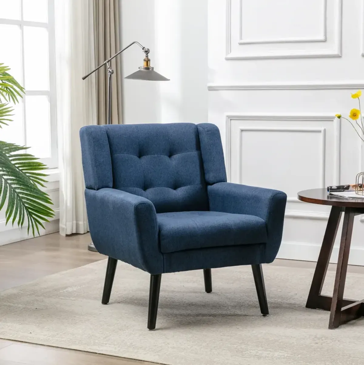 Streamdale Ergonomic Linen Accent Chair for Home
