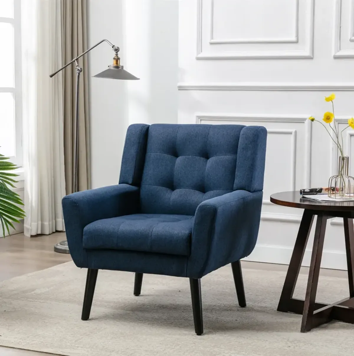 Streamdale Ergonomic Linen Accent Chair for Home