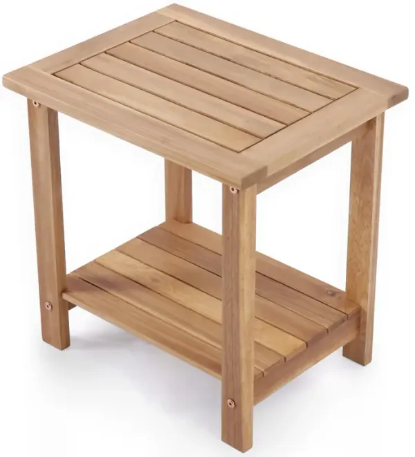 VICTORY RELAX Double Adirondack Side Table, Patio Outdoor End Table Weather Resistant,Rectangular Table for Patio, Garden, Lawn,