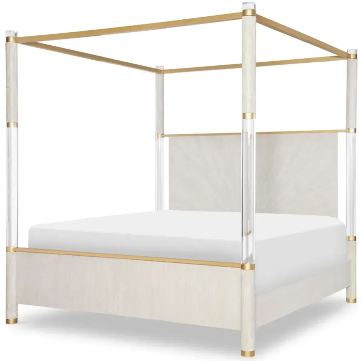 Miramar Queen Canopy Bed w/ Acrylic Post