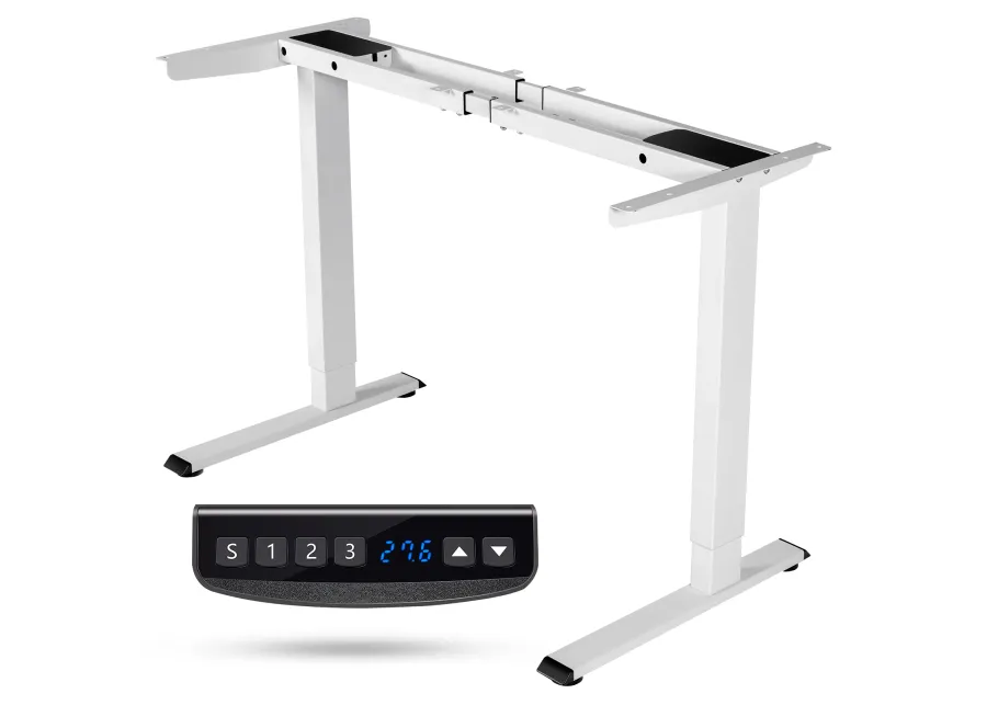 Costway Electric Sit Stand Desk Frame Dual-motor Height-adjustable Standing Desk Base with 3 Memory Positions & Touch Control Panel Home Office Black