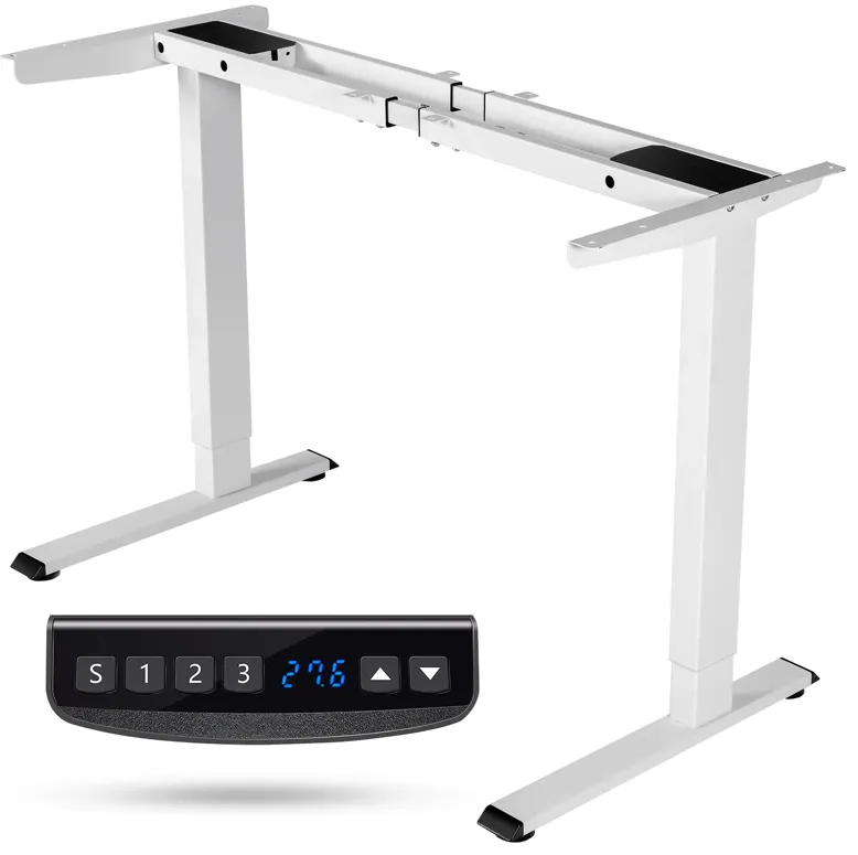 Costway Electric Sit Stand Desk Frame Dual-motor Height-adjustable Standing Desk Base with 3 Memory Positions & Touch Control Panel Home Office Black