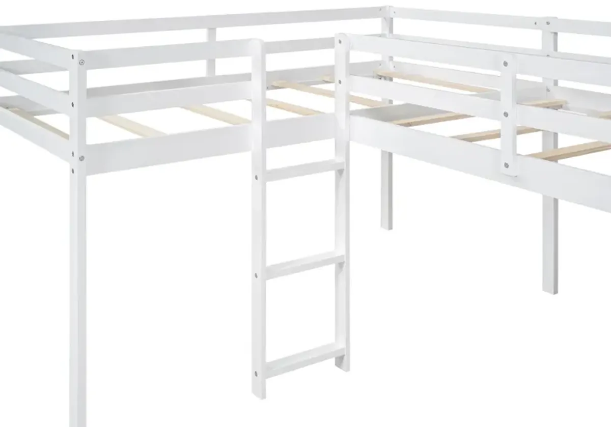 Merax L-Shaped Loft Bed with Ladder and Slide