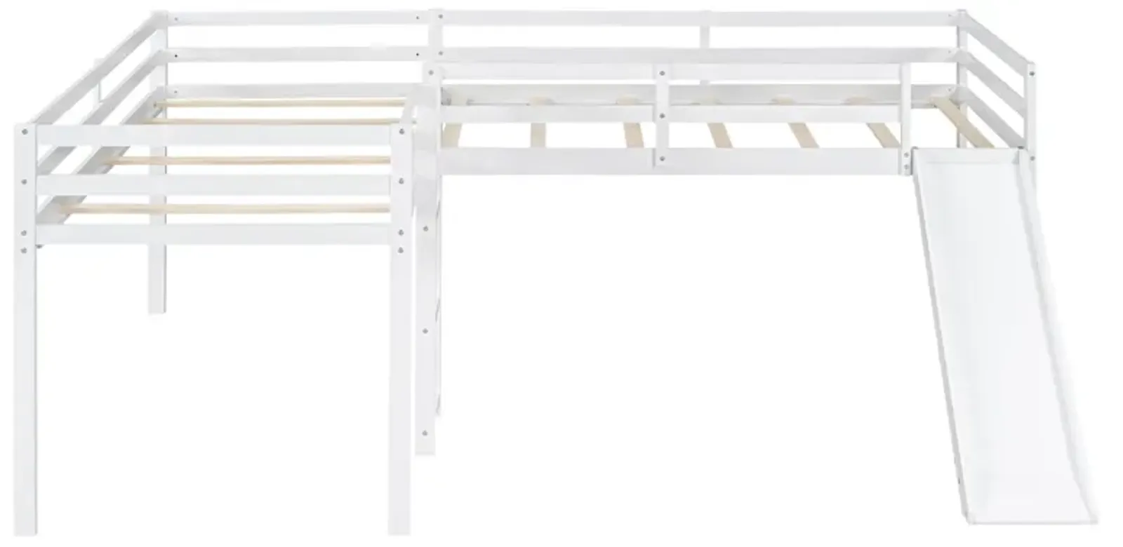 Merax L-Shaped Loft Bed with Ladder and Slide