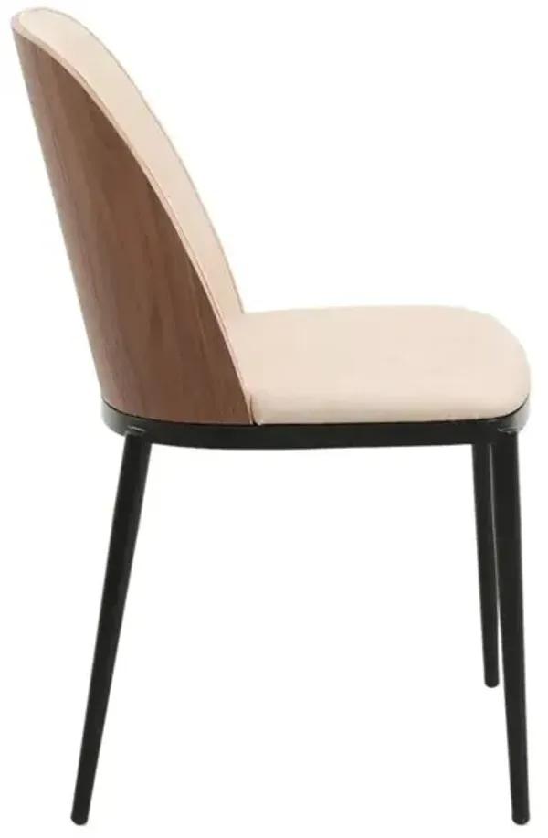 LeisureMod Dining Side Chair with Leather Seat