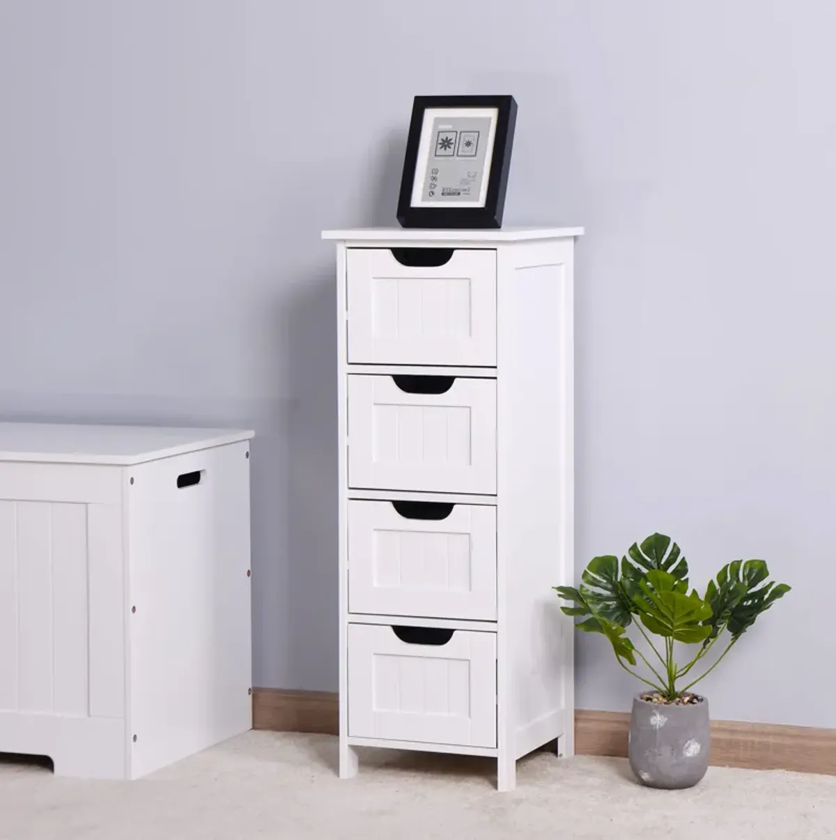 Hivvago 4 Drawers Free Standing Storage Cabinet for Bedroom and Bathroom