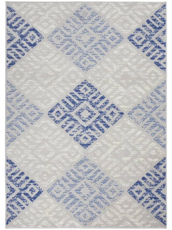 Whimsicle WHS18 Gray/Blue 5' x 7' Rug